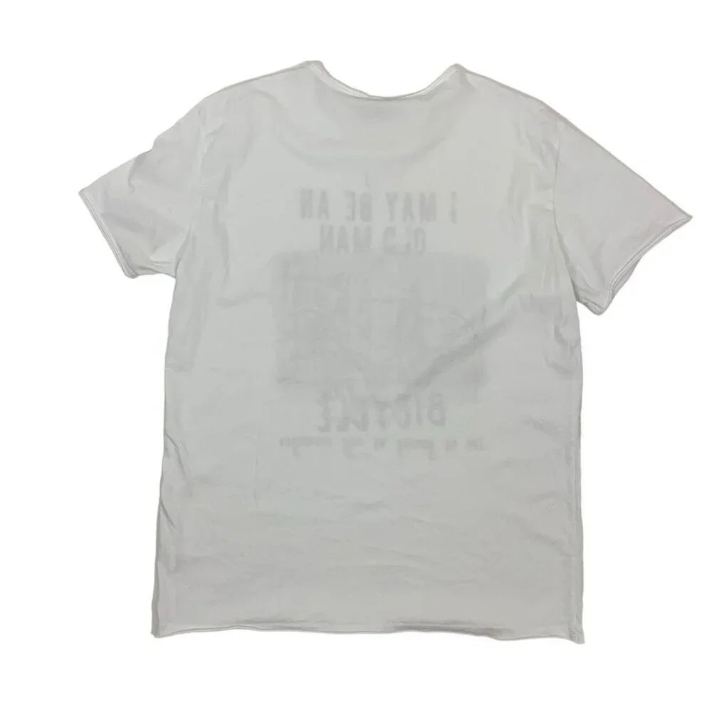Mens Graphic Tee XXL White Made In Italy Streetwear Casual‎ Summer